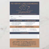 ネイビーブラウンかわいい犬の猫のロゴレポートの搭乗 (正面)