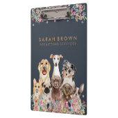 ネイビーブラウンかわいい犬グルーマー 小規模ビジネス 花 クリップボード (左)