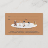 ネイビーブラウンのペットのお約束の犬たち 名刺 (裏面)