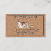 ネイビーブラウンの子犬 犬の足 ペットシッター ウォーカー 名刺 (裏面)