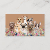 ネイビーブラウンオンライン犬歩くサービスブティックペット 名刺 (裏面)