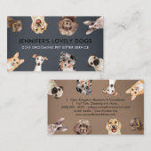 ネイビーブラウンスモールサイズドッグズペットシッター 名刺 (正面/裏面)