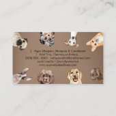 ネイビーブラウンスモールサイズドッグズペットシッター 名刺 (裏面)