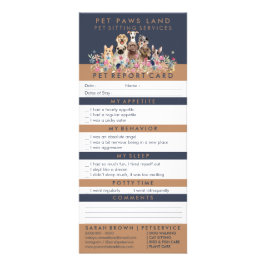 ネイビーブラウントーンペットレポートかわいい犬を搭乗 ラックカード