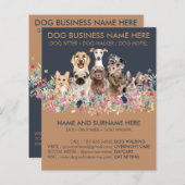 ネイビーブラウンドッグシッティングサービスペット新郎フライヤー (正面/裏面)