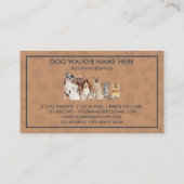 ネイビーブラウンパピズドッグズポーズペットシッター 名刺 (裏面)