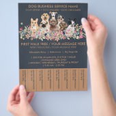 ネイビーブラウンブリーズドッグウォーカー予算チケット チラシ (手)