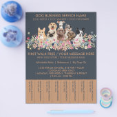 ネイビーブラウンブリーズドッグウォーカー予算チケット チラシ (シングル)