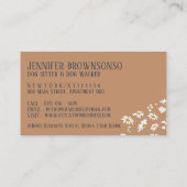 ネイビーブラウンペットシッターデイジーフラワードッグ 名刺 (裏面)