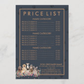 ネイビーブラウンペットシッター犬の獣医学価格表 メニュー (正面)