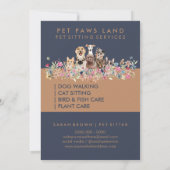 ネイビーブラウンペットレポートデザイン ノートカード (裏面)