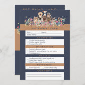 ネイビーブラウンペットレポートデザイン ノートカード (正面/裏面)