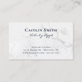 ネイビーブラシストロークシルバーホワイトフォイル大理石 名刺 (裏面)