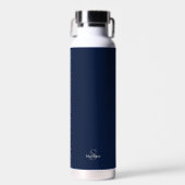 ネイビーブラックのモノグラム入り 名前入り オリジナルグッズ ウォーターボトル (正面)