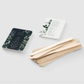 ネイビーブラックグリーンリーフェリーリーフ結婚式 プログラム ハンドファン (組立なし)