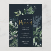 ネイビーブラックグリーン金ゴールドの緑のフレーム移動 ポストカード (正面)