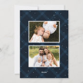 ネイビーブラッシュプレイドメリークリスマス3写真 シーズンカード (裏面)