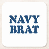 ネイビーブラット スクエアペーパーコースター (正面)