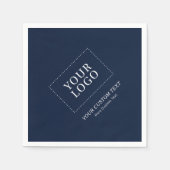 ネイビーブランドのカスタムビジネスロゴプロモーション スタンダードカクテルナプキン (正面)