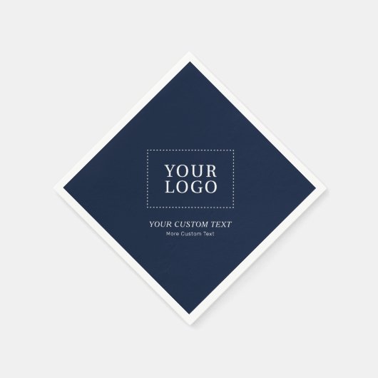 ネイビーブランドのカスタムビジネスロゴプロモーション スタンダードカクテルナプキン (角)