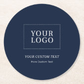 ネイビーブランドのカスタムビジネスロゴプロモーション ラウンドペーパーコースター (正面)