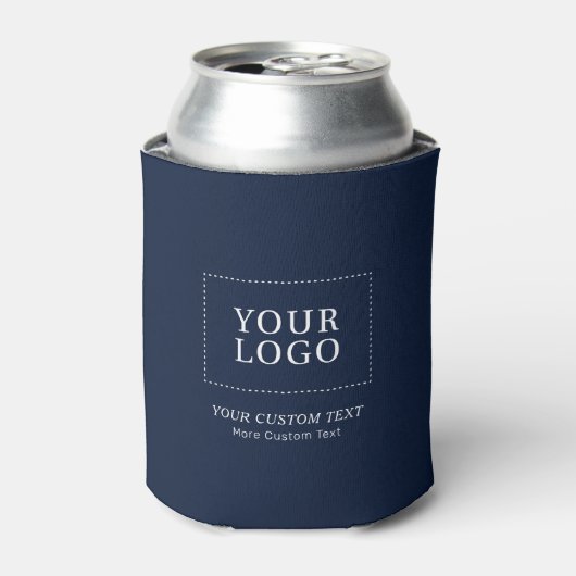 ネイビーブランドのカスタムビジネスロゴ販促商品 缶クーラー (缶正面)