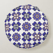 ネイビーブリー&インディゴシックフローララウンドピロー ラウンドクッション (裏面)