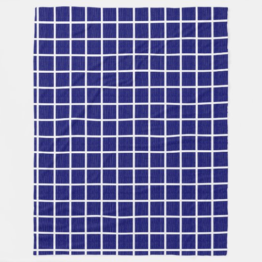 ネイビーブルウィンドウストライプ枠 フリースブランケット (正面)