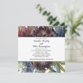 ネイビーブルガンディマルサラ金ゴールドフローラ |スクエア結婚ズ 招待状 (スタンド正面)