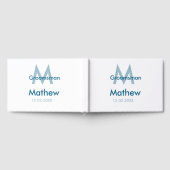 ネイビーブルグロームスマン名のレターの日付男らし数 ゲストブック (全面)