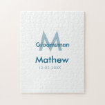 ネイビーブルグロームスマン名のレターの日付男らし数 ジグソーパズル<br><div class="desc">デザイン</div>