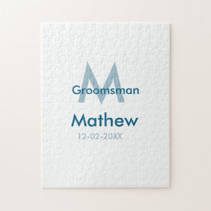 ネイビーブルグロームスマン名のレターの日付男らし数 ジグソーパズル
