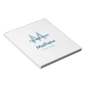 ネイビーブルグロームスマン名のレターの日付男らし数 ノートパッド (アングル)