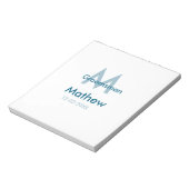 ネイビーブルグロームスマン名のレターの日付男らし数 ノートパッド (回転)