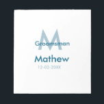 ネイビーブルグロームスマン名のレターの日付男らし数 ノートパッド<br><div class="desc">デザイン</div>