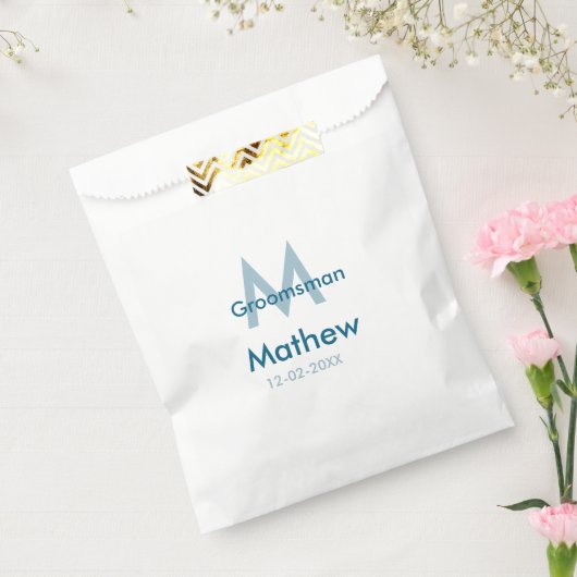 ネイビーブルグロームスマン名のレターの日付男らし数 フェイバーバッグ (封をした状態)