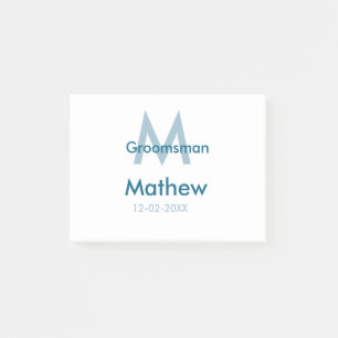 ネイビーブルグロームスマン名のレターの日付男らし数 ポストイット