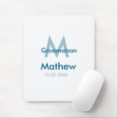 ネイビーブルグロームスマン名のレターの日付男らし数 マウスパッド (マウス)