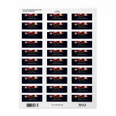 ネイビーブルグンディマルサラ素朴ボホフローラアドレス ラベル (フルシート)