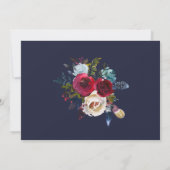 ネイビーブルグンディメロ結婚フローラサンキューカード サンキューカード (裏面)