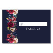 ネイビーブルグンディ結婚メルローのテーブル座席表 テーブルナンバー (裏面)