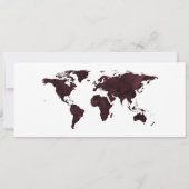 ネイビーブルゴーニュの地図ボーディングパス結婚ズ 招待状 (裏面)