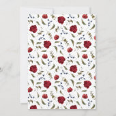 ネイビーブルゴーニュフローラ婚約パーティ招待状 招待状 (裏面)