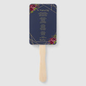 ネイビーブルゴーニュフローラ結婚式 プログラムファン ハンドファン (裏面)