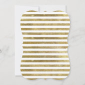 ネイビーブルゴーニュフローラ金ゴールドストライプグリッター結婚ズ 招待状 (裏面)