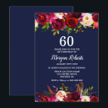 ネイビーブルゴーニュフローラ60thバースデーパーティー招待状 招待状<br><div class="desc">ネイビーブルーブルゴーニュエレガントフローラ60thバースデーパーティー招待状ニッチとネストストアのマッチングコレクションを参照</div>