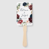 ネイビーブルゴーニュ秋フローラ結婚リース ハンドファン (正面)