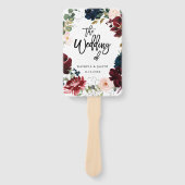 ネイビーブルゴーニュ秋フローラ結婚リース ハンドファン (正面)