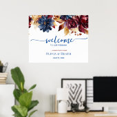 ネイビーブルゴーニュ秋 ポスター (ホームオフィス)