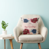 ネイビーブルゴーニュ赤面フローラキンセアニェラ枕 クッション (椅子)